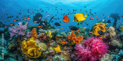 Coral Reefs Alive: Colorful Marine Life Thriving in a Vibrant Coral Reef.