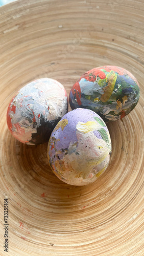 hand painted easter eggs. High quality photo