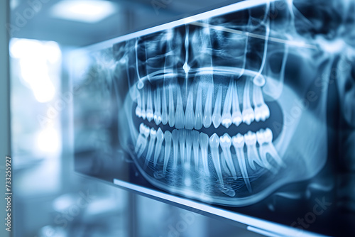 Dental xray image in dental clinic photo