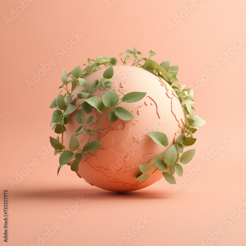 Protecting the environment. Globe with greenery 