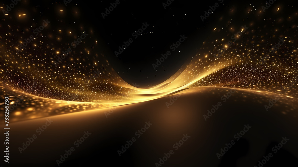 Obraz premium Award ceremony elegant background, stage scene design concept and golden luxury light