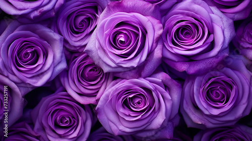 Vivid Purple Roses  Bursting Beauty in Digital Floral Art