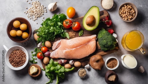 A variety of foods on a table