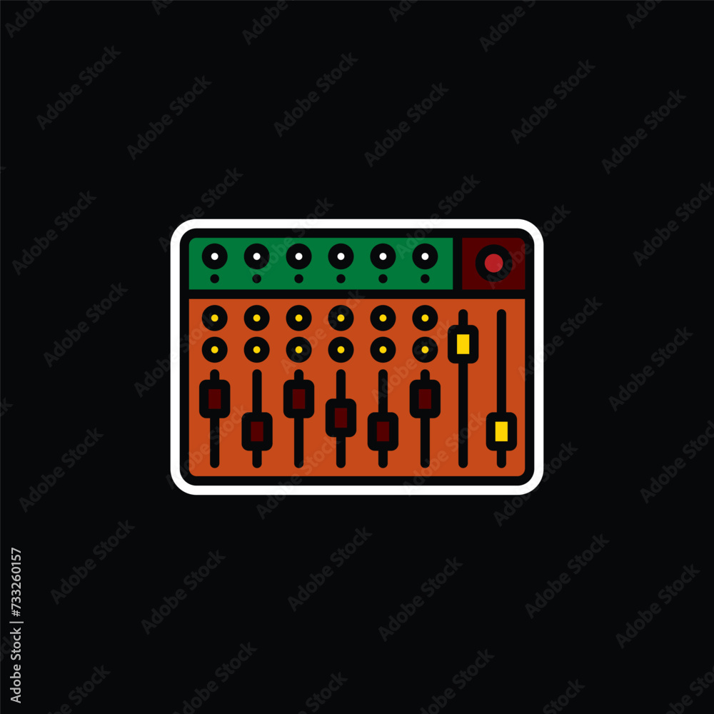 Original vector illustration. The contour icon of the music mixing console. A design element.