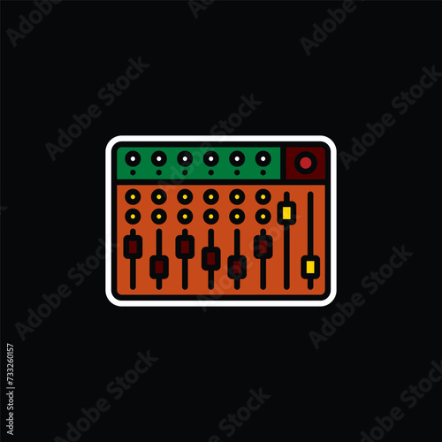 Original vector illustration. The contour icon of the music mixing console. A design element.