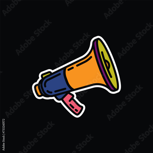 Original vector illustration. The contour icon of the speaker. A design element.