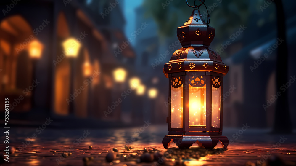 Ramadan background with mosque or lantern illustration Ramadan background with mosque or lantern illustration