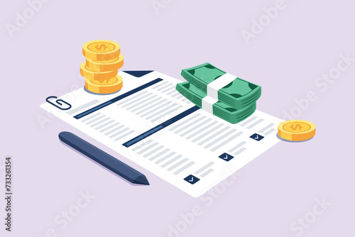 Financial administration concept. Colored flat vector illustration isolated.