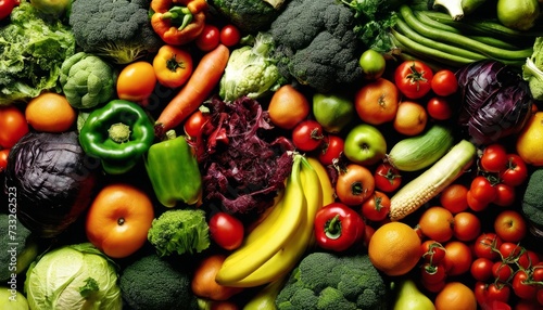A large assortment of fruits and vegetables