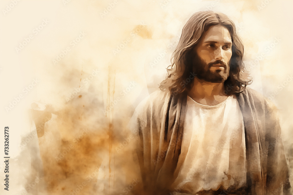 Jesus Christ illustration, religion concept Jesus Christ illustration, religion concept