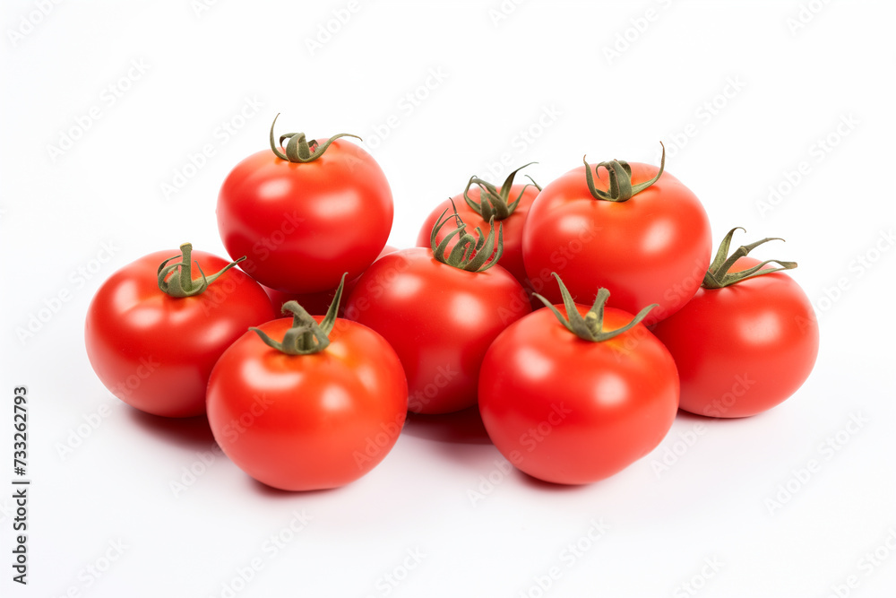 Group of red fresh tomatoes on a white background Group of red fresh tomatoes on a white background
