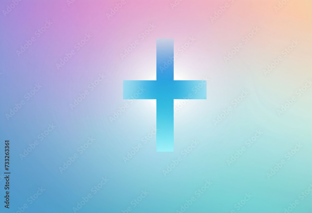 Fototapeta premium Blue Pink Iridescent Cross Wallpaper