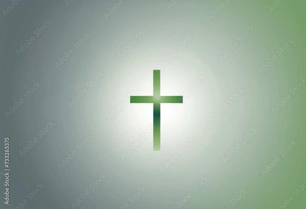 Fototapeta premium Dark Green White Gradient Cross Wallpaper