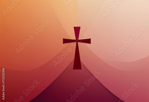Red Orange Gradient Cross Wallpaper photo