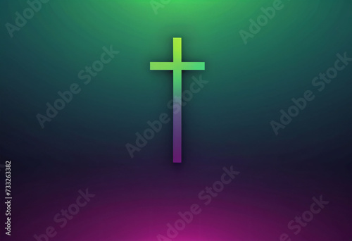 Green Purple Gradient Cross Wallpaper photo