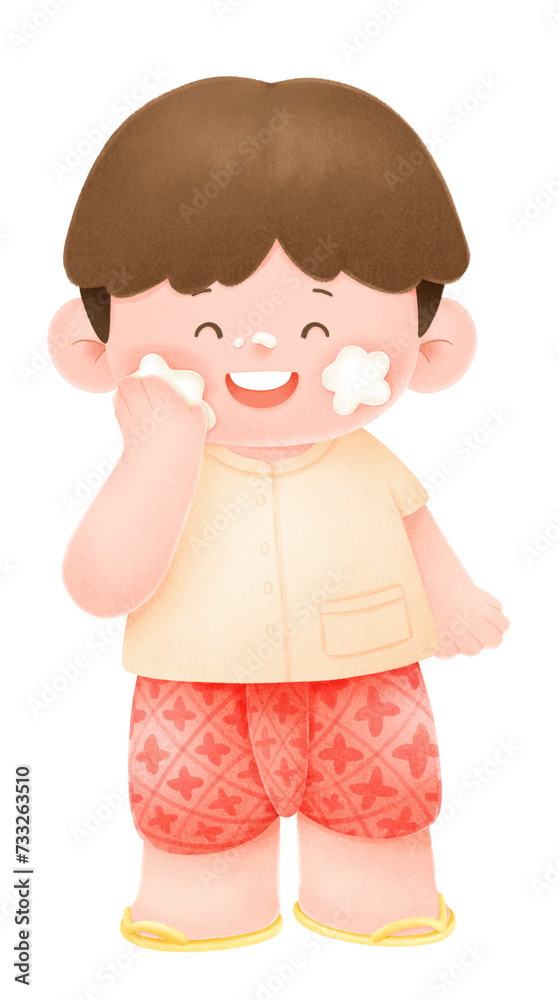 Songkran festival kid and songkran powder Songkran festival kid and songkran powder