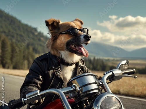 dog on a motorcycle © l