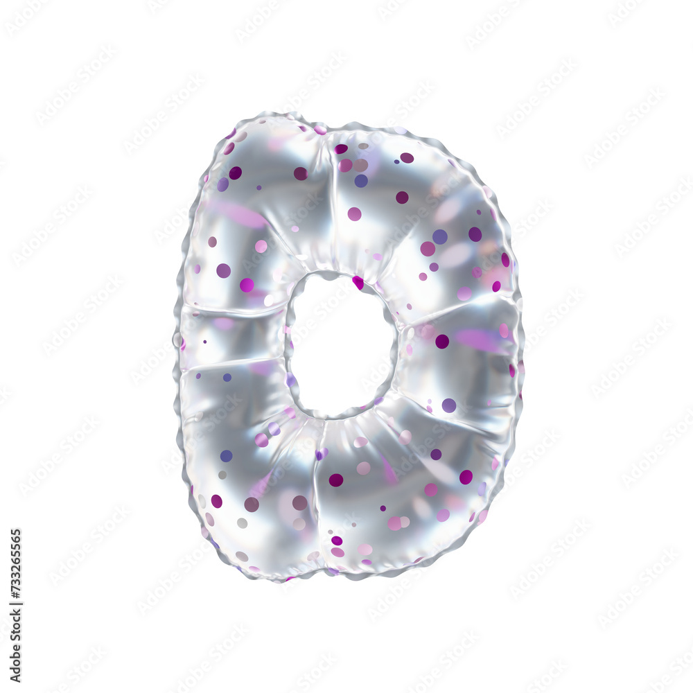 3D pink polka dot transparent helium balloon letter D 3D pink polka dot transparent helium balloon letter D