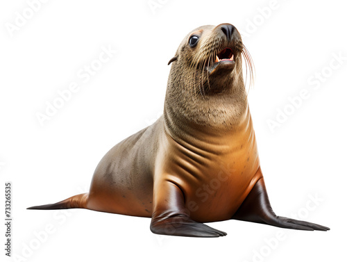 Playful Sea Lion, isolated on a transparent or white background