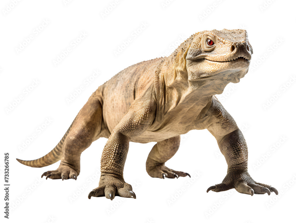 Komodo Dragon, isolated on a transparent or white background