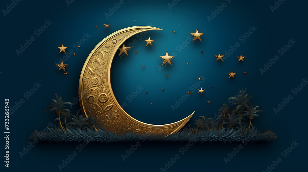 Naklejka premium Ramadan background, celebrating Eid al-Fitr and Ramadhan