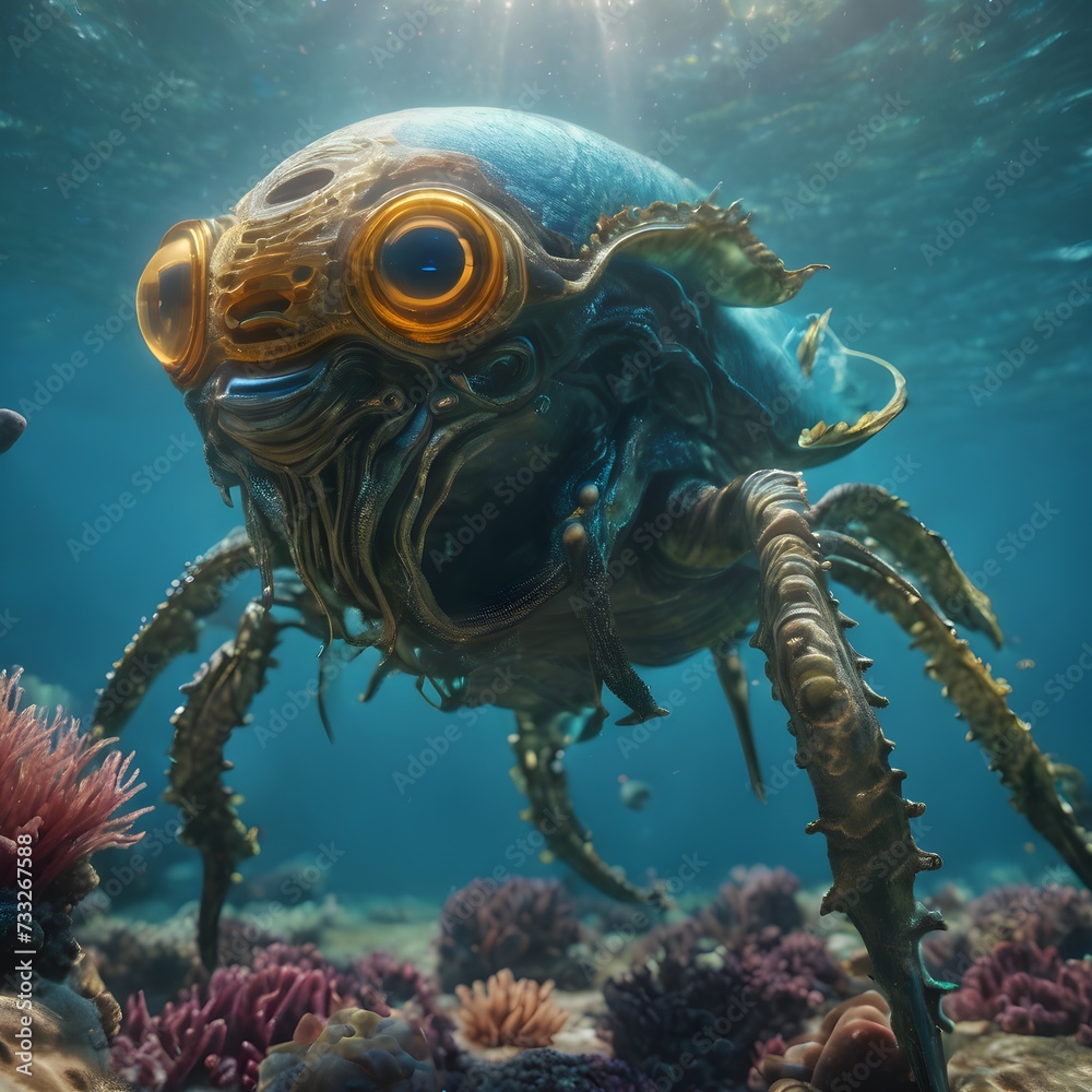Creepy Creature In Ocean Background Very Cool Creepy Creature In Ocean Background Very Cool