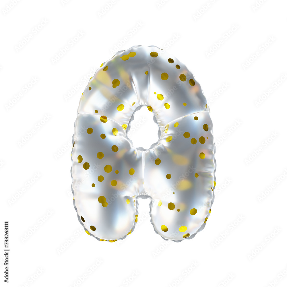 3D golden polka dot transparent helium balloon letter A 3D golden polka dot transparent helium balloon letter A