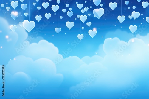 Blue Valentine's Day: A Romantic Love Background with Dreamy Clouds for February 14th or Any Lovely