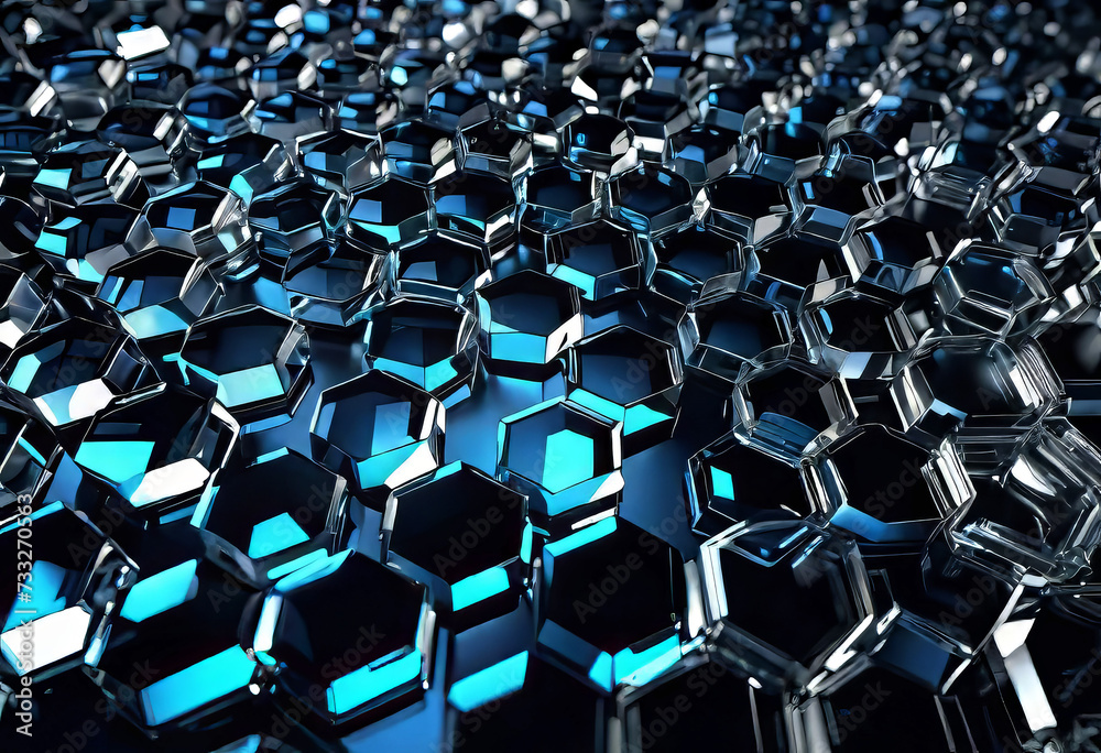abstract background made of transparent glass and metal liquid hexagons, Materials science, man-made honeycombs, abstract background made of transparent glass and metal liquid hexagons, Materials science, man-made honeycombs,