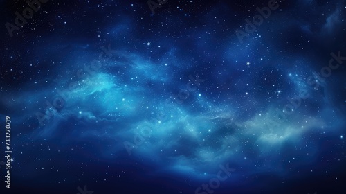 Blue Moon Over Milky Way: A Romantic Astronomy Banner of the Sensational Night Sky © Serhii