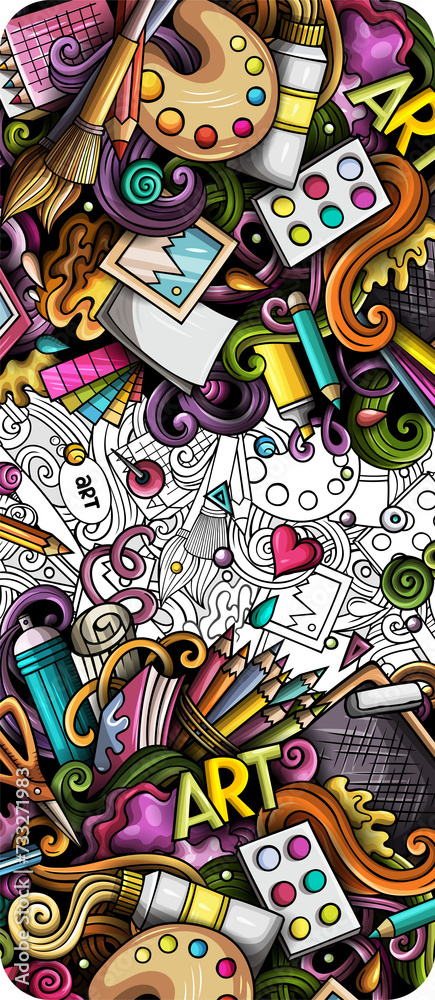 Artist tools cartoon illustration Artist tools cartoon illustration