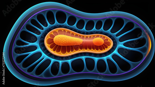 endoplasmic reticulum icon clipart  isolated on black ground. science education. biology photo
