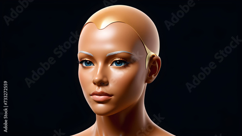human body head icon isolated on a black background. science education. biology