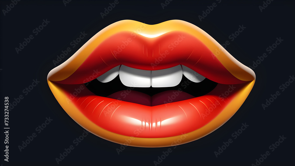 mouth lips clipart isolated on a black background illustration of lips
