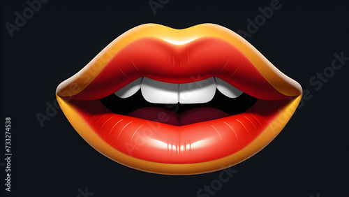 mouth lips clipart isolated on a black background illustration of lips