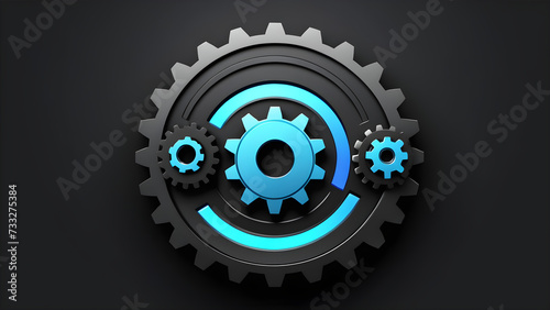 system settings gear icon clipart isolated on a black background. gears. Cogwheel. Gears icon outline set. Setting gears icon. Machine gear icon vector set. Gear icons. Different style icons set. photo