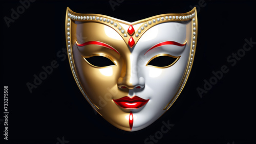 theatre masks icon vector clipart isolated on black background. comedy and tragedy masks