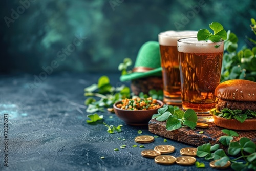 Invitation to St. Patrick's holiday party with festive bar menu