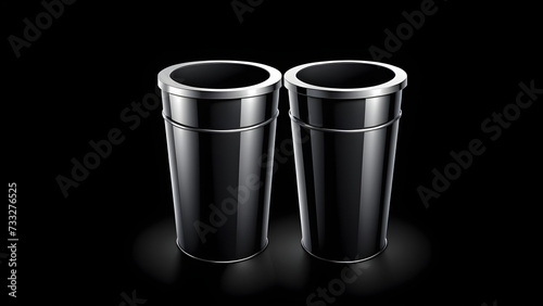  trash bin clipart isolated on black background