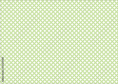 日本の伝統紋様 七宝のシームレスパターン 緑