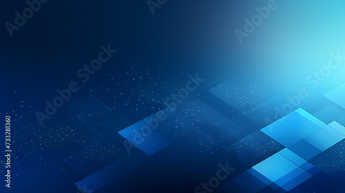 Digital technology hexagon cyber security concept, blue technology background