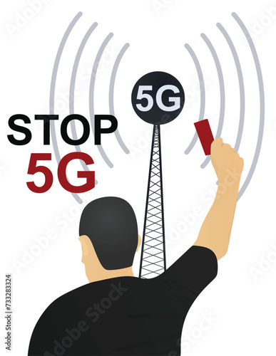 Forbidden 5G sign. vector illustration