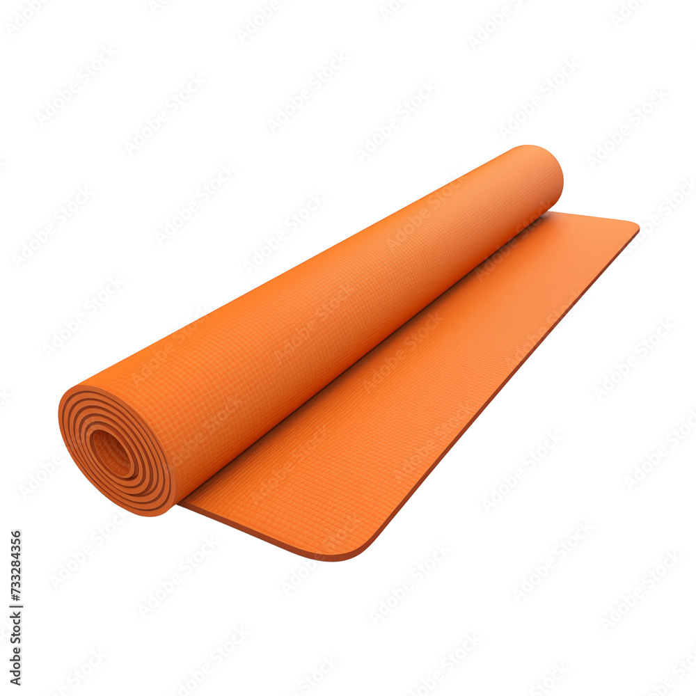 Orange yoga mat isolated on transparent background, png Orange yoga mat isolated on transparent background, png