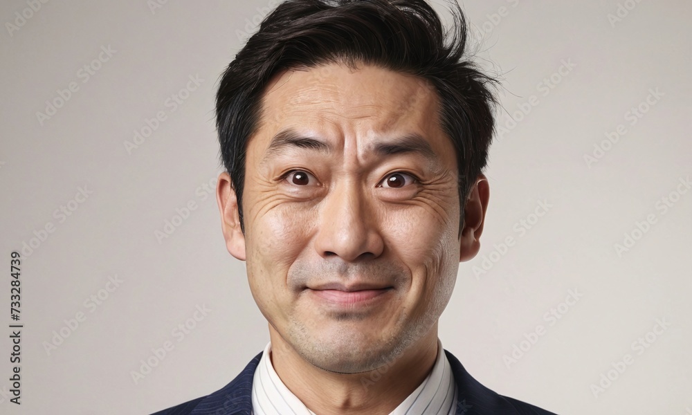 Portrait of an Asian business man in a suit looking at camera Portrait of an Asian business man in a suit looking at camera