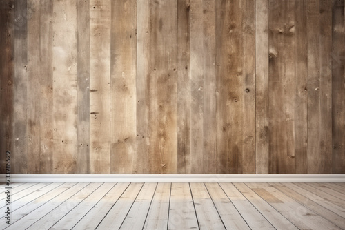 empty wooden interior room.