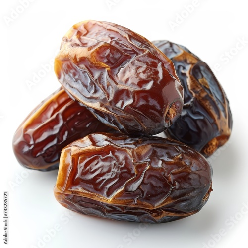 Dried dates fruit isolated on white background