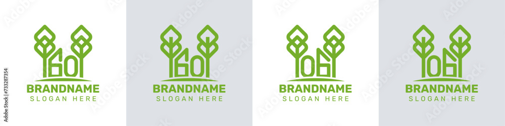 Letters GO and OG Greenhouse Logo, for business related to plant with GO or OG initials