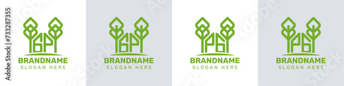 Letters GP and PG Greenhouse Logo, for business related to plant with GP or PG initials