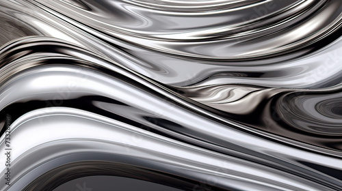 Liquid Silver Metal Flow Background Ai Generative