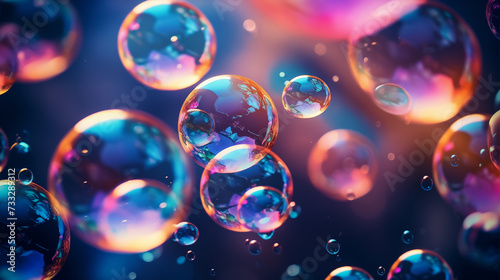 Dreamy surrealist bubbles on a colorful background, perfect for wallpaper and free download. photo